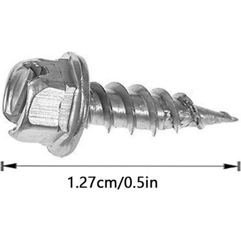 Dachrinnenschrauben, kurze Dachrinnenschrauben, 100-teiliges Gewindeschrauben-Set – Rostfreies Dachrinnenschutzzubehör für Aluminium-Entwässerungsgräben (1/4)