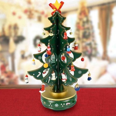 Carillon Natalization Albero Natale Legno With Addobbi 33cm Natalizie Decorations (1/3)