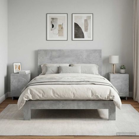 vidaXL Bedside Cabinet 2 pcs Concrete Grey 33.5 x 34.5 x 50 cm (1/5)