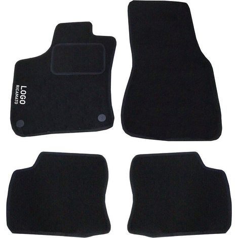 LUPEX SHOP - Tappetini auto compatibili per Twingo del 2015 con 2 clip di fissaggio, in moquette nera, anteriori e posteriori (1/3)