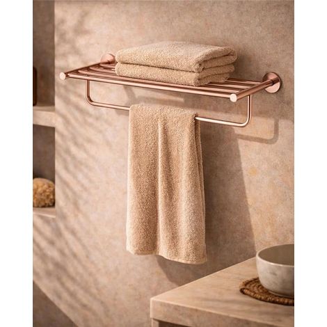 Rack portasciugamani 60 cm oro rosa spazzolato Minimal (1/3)