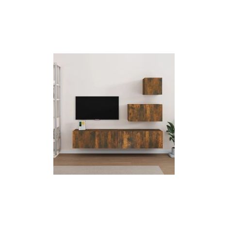 Ensemble de meubles TV 4 pcs Chêne fumé Bois d'ingénierie (1/5)