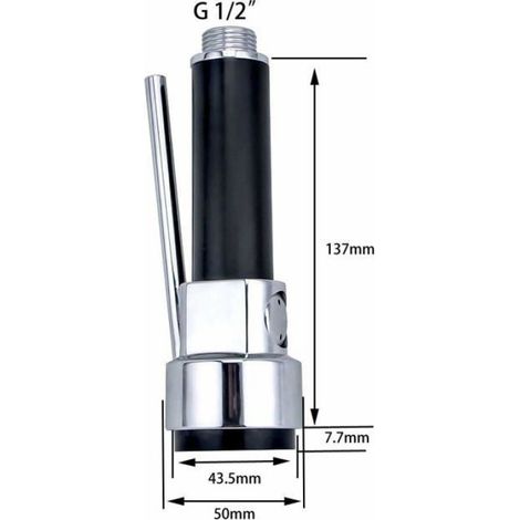 Mélangeur Cuisine - Laiton Massif Sans Plomb - Tête Pulvérisation - Compatible Tuyau Extractible 1/2 Pouces - 14.7 x 5 x 5 cm - 1 Pièce (1/4)