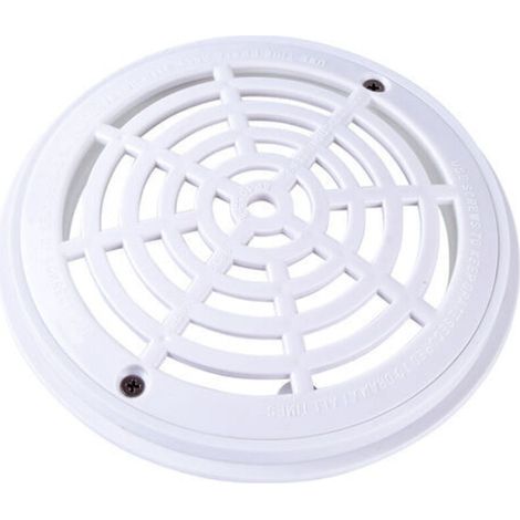 Grille de drainage de piscine à fond rond - 18 x 20,3 cm - Blanc