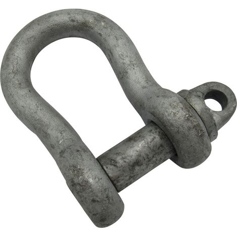 2.75 Ton Galvanised Large Bow Shackle With Screw Pin - BS3032 2750KG Lifting Towing Tested