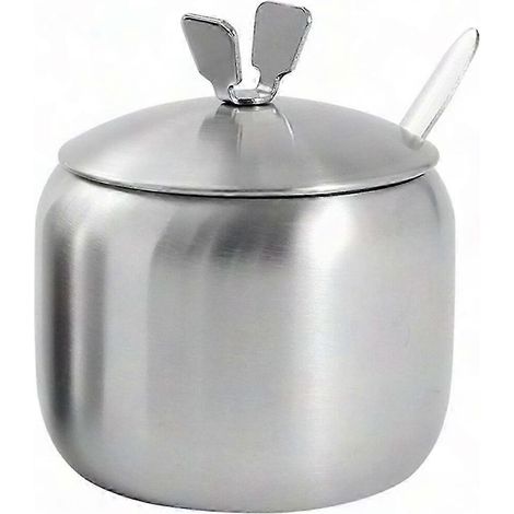 Gewürzglas aus Edelstahl, 1 Stück, Aufbewahrungsbox für Salz, Zucker und Würzmittel, robustes Küchenglas. (1/2)