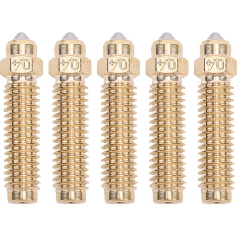 Jeu de buses bimétalliques pour imprimante 3D Elegoo Centauri, en laiton trempé, 0.4mm, haute température, résistant à l'usure, 5 pièces (1/5)