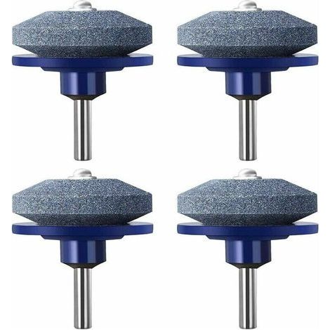 Aiguiseur,Lot de 4 lames de tondeuse à gazon rotative outil de jardin plus tranchant pierre à aiguiser pour perceuse à main électrique-RAPANDA (1/5)