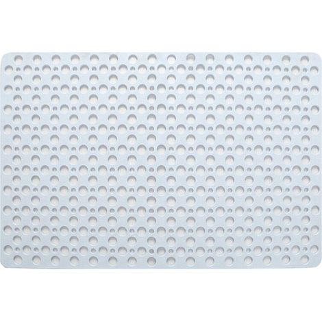 Tappetino doccia antiscivolo antibatterico, tappetino da bagno 43 x 75 cm, resistente alla muffa e lavabile in lavatrice per doccia o vasca da bagno, foro rotondo bianco (1/4)