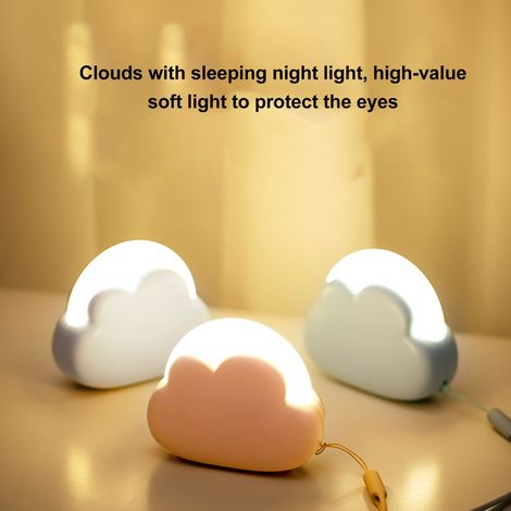 Miniatur-Schreibtischlampe fürs Schlafzimmer, ein neues, trendiges und kreatives wiederaufladbares Nachtlicht in Form einer weißen Wolke, perfekt als Geburtstagsgeschenk. (1/5)