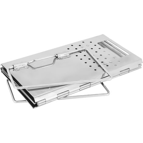 Barbecue d'extérieur pliable en acier inoxydable épais, avec chauffage, réchaud portable à allumage automatique, allume-feu et briquet à charbon. (1/5)