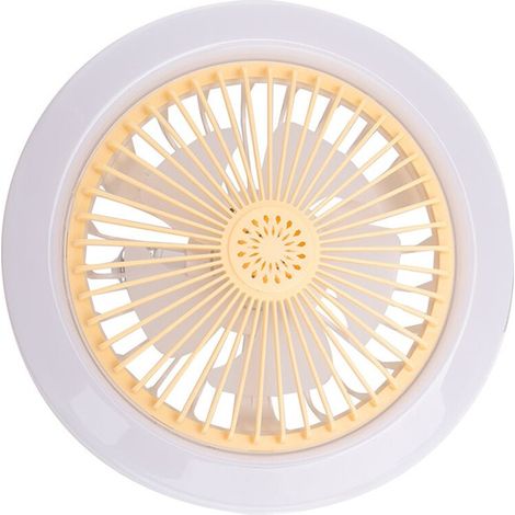 Ventilateur de plafond avec lumière intégrée, ventilateur fermé à basse vitesse, douille d'éclairage à joint universel, convient aux ventilateurs électriques dissimulés (beige).