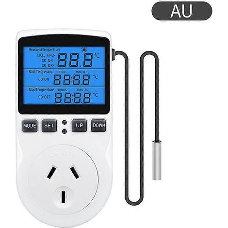 Termostato digital, regulador de temperatura de 230 V, temporizador de 13 A, sensor médico Brytaruttag, apto para reptiles. (1/5)