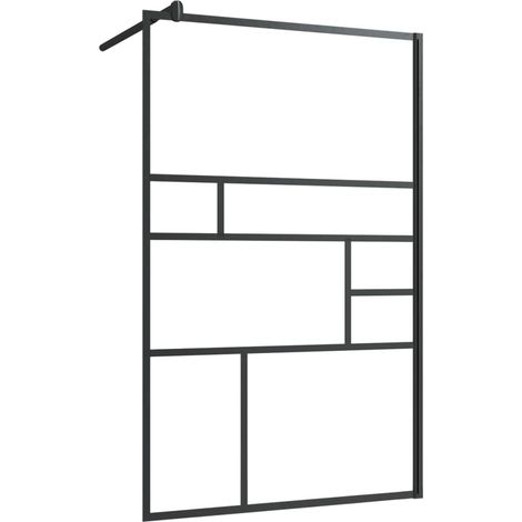 Mampara de ducha de cristal Mampara de bañera Accesorio de baño Mampara de ducha Interior del hogar ESG transparente 100 x 195 cm negro 020002142