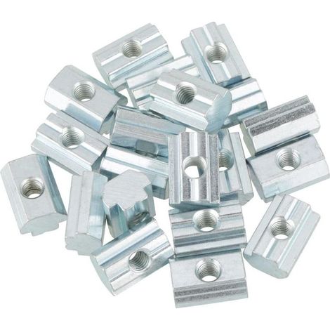 20 Stück Standard-Gleitmuttern aus verzinktem Kohlenstoffstahl, T-Gleitmuttern für Aluminiumprofilzubehör (T-Mutter Typ 40 M8) (1/5)