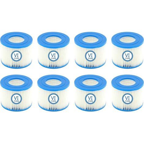 Spa Filter VI Swimming Pool Replacement Filter Cartridges for Bestway Flowclear for Swimming Pool Filter for Bestway VI, for Miami, for Vegas, for Monaco Size 6-58323 (8 PCS) (1/5)
