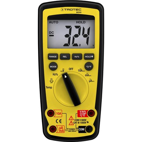 Trotec – Multimètre numérique 11 fonctions – CAT III 1000V / CAT IV 600V – IP67 étanche – Sélection automatique de calibre – Mesure de température (1/5)