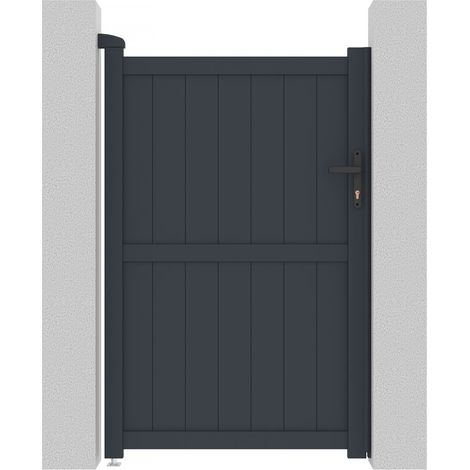 Habitat Et Jardin – Portillon aluminium Maurice 101.2 x 155.9 cm – Gris – Structure aluminium – Résistant aux UV et anti-rouille – 1 porte avec serrure