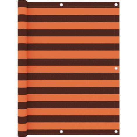 Paravent de balcon, orange et marron, 120 x 500 cm, tissu Oxford (1/5)