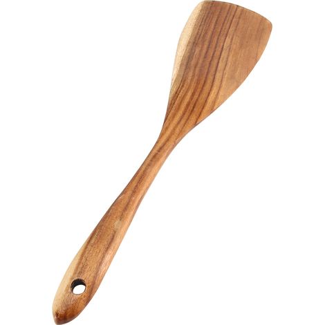 Cuillère en bois naturelle pour cuisson, pelle à frire et ustensile de cuisine (31,5 x 7,5 cm)
