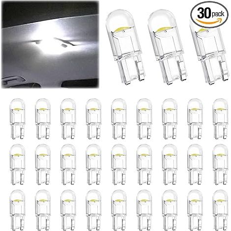 Kit de remplacement de 30 ampoules LED blanches T10 pour éclairage intérieur de voiture (liseuses, portières, coffre, plaque d'immatriculation et feux de position latéraux) 12 V (1/5)