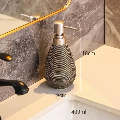 (Type E) Flacon presse en céramique rétro, distributeur de savon pour les mains de style japonais, flacon de gel douche (1/5)
