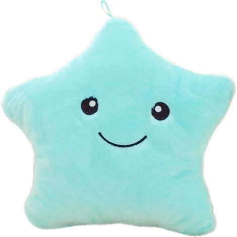 Oreiller En Peluche Coloré à LED, étoile Lumineuse Scintillante, Coussin, Jouet Pour Enfant, Cadeau Bleu (1/5)