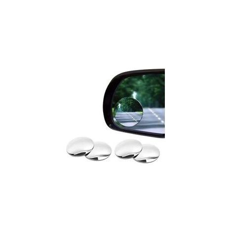 Lot de 2 paires (4 pièces) de rétroviseurs d'angle mort HD rotatifs à 360° , cadre , ronds , en verre HD , autocollants , convexes , pour voiture , SUV et moto (1/4)