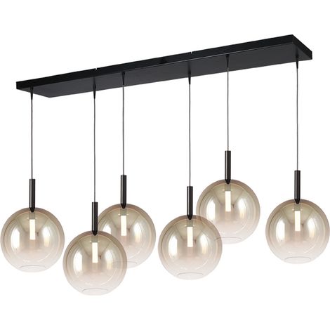 Lampe pendante 6L Ø24cm Lido Ball avec du verre doré qui s’estompe. - 2861-05-02-130-25-62 (1/2)