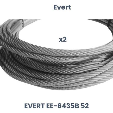 Câbles de rechange Evert : Jeu de 2 câbles en acier pour le pont élévateur à quatre colonnes Evert 6435B 52. (1/5)