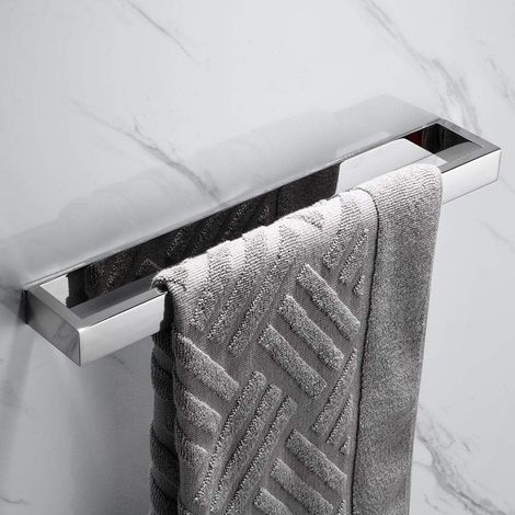 Barres Porte-Serviettes Auto-Adhésif Support De Serviettes En Acier Inoxydable Pour Salle De Bain Ou Cuisine Sans Percage (1/4)