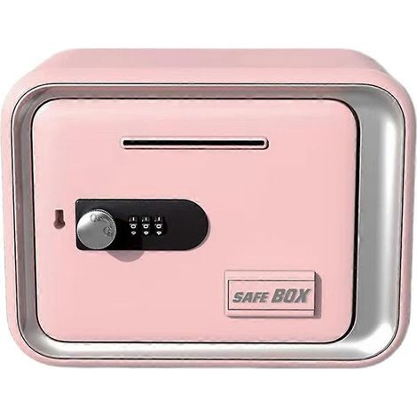 Coffre-fort à code, tirelire familiale rose, avec système de dépôt et de retrait, cadeau pour enfants et adultes (1/5)