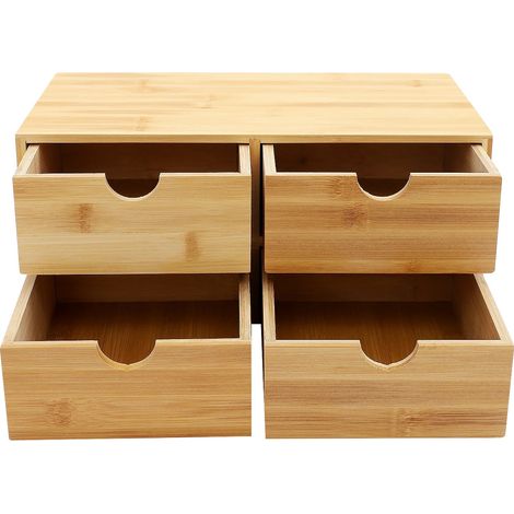 Organizador de escritorio, material de bambú, múltiples usos, madera (1/2)
