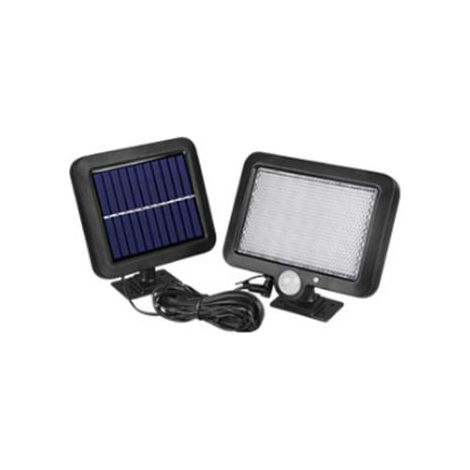 Lampes solaires d'extérieur, 56 LED, éclairage de jardin solaire avec détecteur de mouvement, angle de faisceau de 120°, étanchéité IP65, 1 lampe avec câble de 5 m