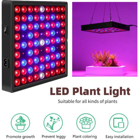 LED-Gartenbaulampe für Wachstum und Blüte – gesunde Pflanzen im Innenbereich anbauen – Gartenbau-LED-Panel – UV-Zimmerpflanzenlampe für Setzlinge – LED-Wachstumslicht, Indoor-Wachstumslampe 30 W – 81 (1/5)