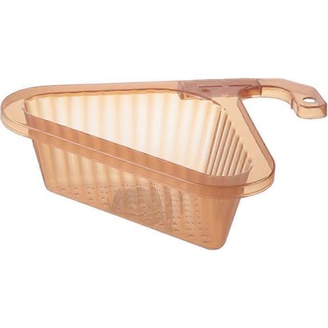 Égouttoir d'évier triangulaire d'angle, panier sans perforation avec poignée escamotable, pour cuisine et salle de bain (1/5)