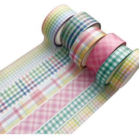 Packung mit 6 Rollen dekorativem Klebeband, Journaling-Tape, Bastelklebeband, Washi-Tape für Bastelarbeiten (1/5)