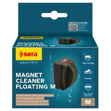 Sera Magnet Cleaner Floating M - Imán Flotante para la Limpieza de Cristales hasta 8 mm de Grosor