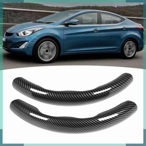 Couvre-volant 2PCS Steering Wheel Cover Carbon Fiber Pattern Comfortable Touch Delicate auto volant Noir (1/5)