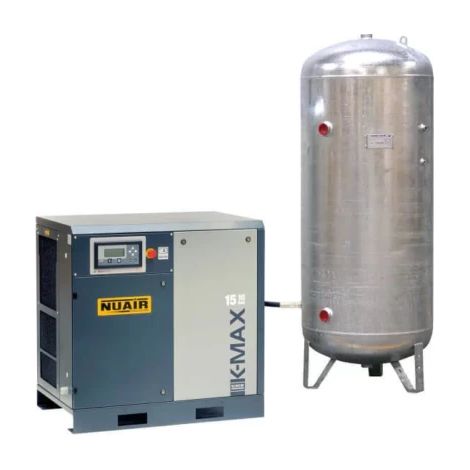Compresseur d'air à vis silencieux 20 CV 500 L galvanisée NUAIR (1/3)