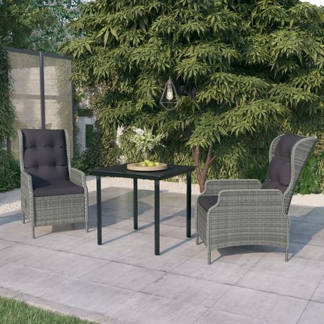 Ensemble à manger de jardin 3 pcs-Salon de jardin Gris clair 153436 (1/5)