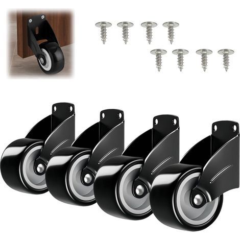 Lot de 4 roulettes de portail, anti-affaissement, roue stabilisatrice réglable, antidérapante, pour charges lourdes, portails de jardin et portails en bois (1/5)