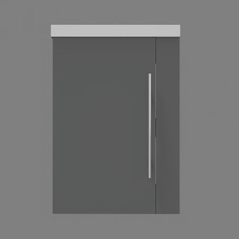 Meuble de salle de bain Armoire de rangement Meuble lavabo Meuble lave-mains sous vasque minimaliste suspendu avec lavabo intégré Anthracite 44x23x60cm (1/5)