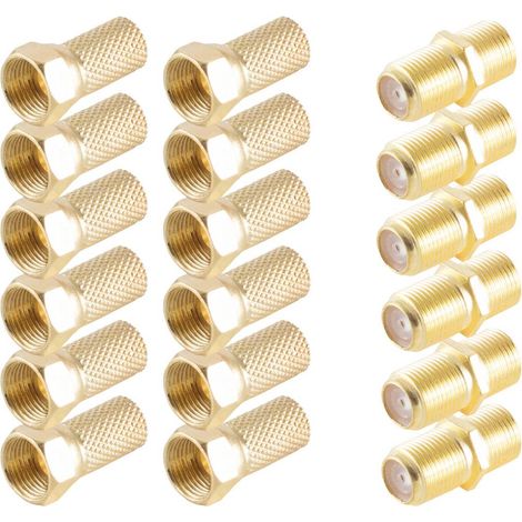 Shiverpeaks BS15-300014 Set connecteur F doré Connexions: Fiche mâle F, Prise femelle F, Fiche mâle F Diamètre de câble