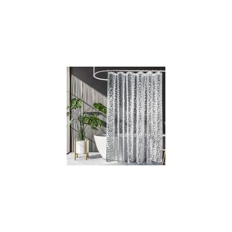 Rideau de Douche Anti-Moisissure à Séchage Rapide - Imperméable pour Baignoire, Espace Confortable, Motif de Galets, 180 x 200cm (1/5)