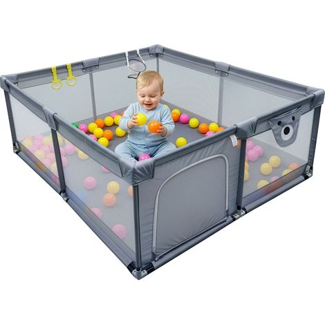 Baby laufstall mit 50 ballen und basketballkorb
