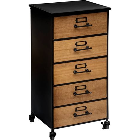Chiffoniera nera baris 5 cassetti - Atmosphera créateur d'intérieur