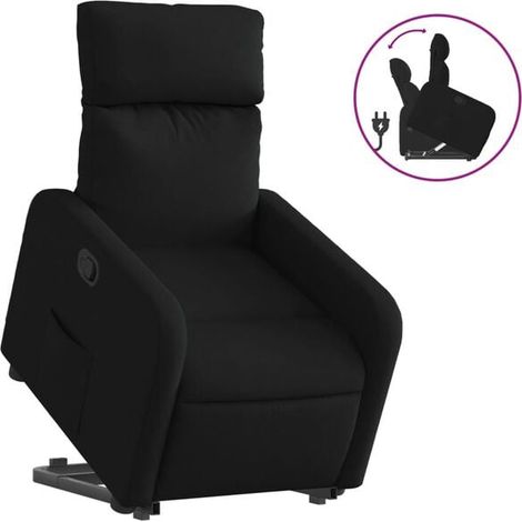 Chaise longue en tissu noir – Canapé relax moderne avec dossier réglable, idéal pour salon, chambre ou espace détente (1/5)