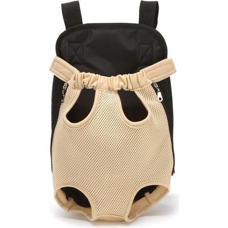 Haustier-Rucksack, verstellbarer Haustier-Rucksack, Hunde-Reisetasche, Haustier-Tragetasche mit belüftetem Design (M, Hellgelb) - Crezuo