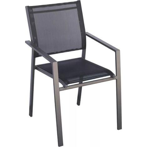 sedia da esterno con braccioli solaria "zara" in alluminio antracite 54x57x89 cm (1/4)